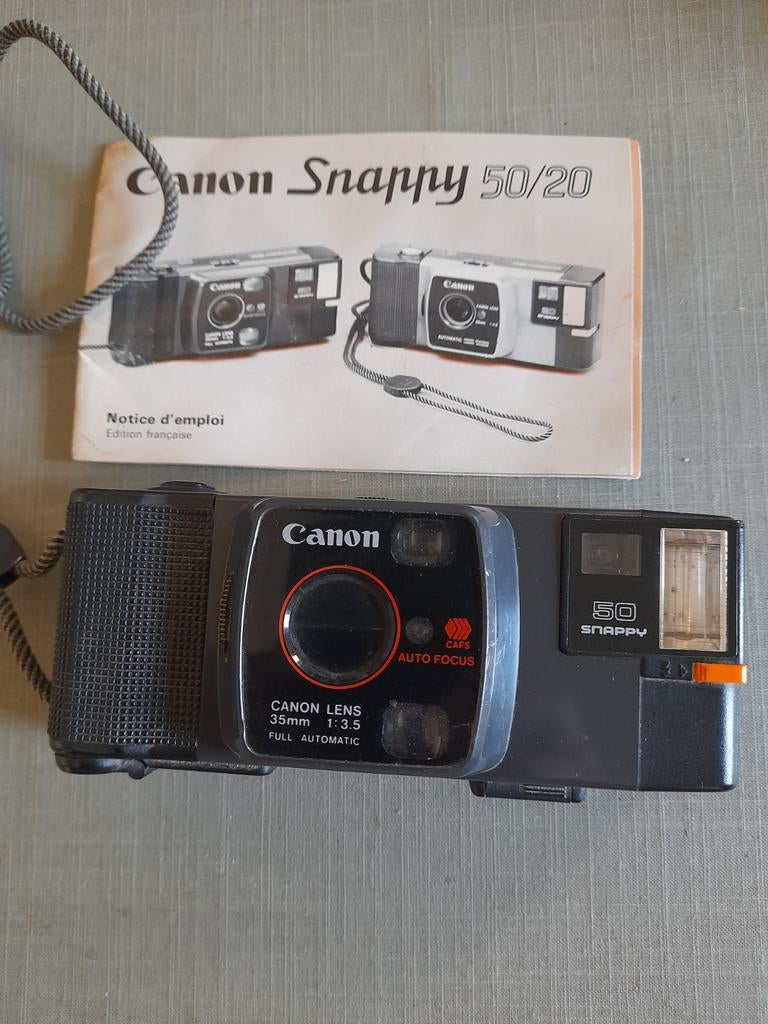 Appareil photo Canon Snappy 50 avec son mode d'emploi, TV, Hi-fi & Vidéo, Enlèvement ou Envoi, Utilisé, Compact, Canon