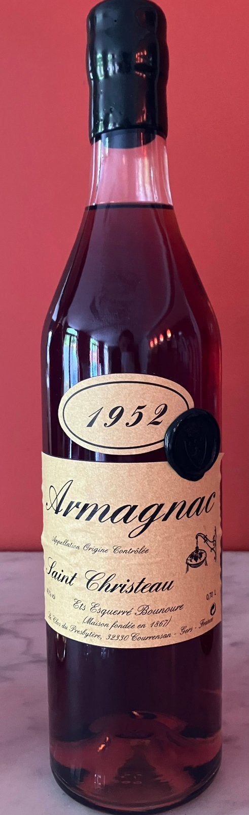 Armagnac Saint Christeau 1952, Collections, Neuf, Pleine, Enlèvement, Autres types