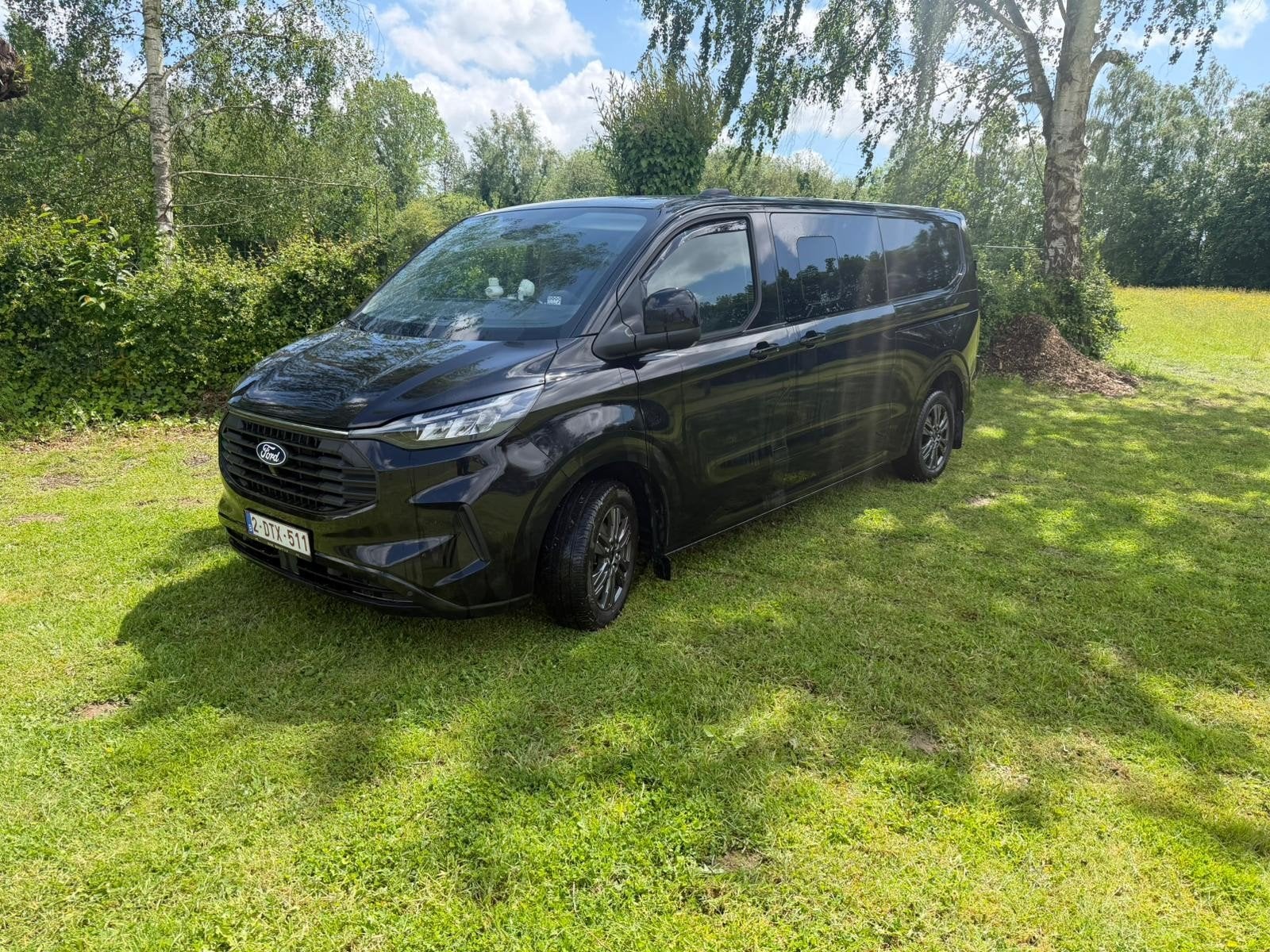 ford custom diesel,5 zitplaatsen, lichte vracht, Auto's, Ford, Automaat, Zwart, Zwart, Leder