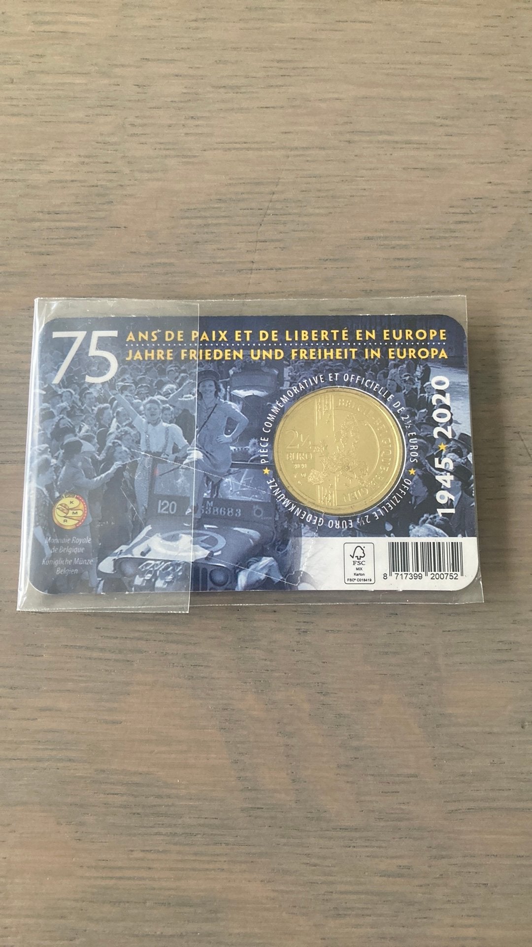 Pièce commémorative de 2 euros 75 ans de liberté en Europe, Enlèvement, 2 euros