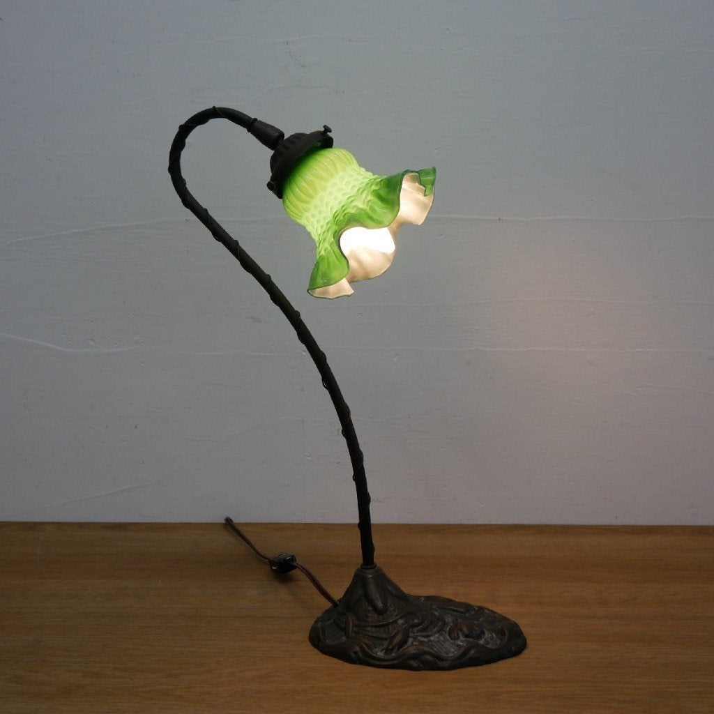 vintage art nouveau tafellamp-jaren 30/40-schaduwlamp, Ophalen, Brons