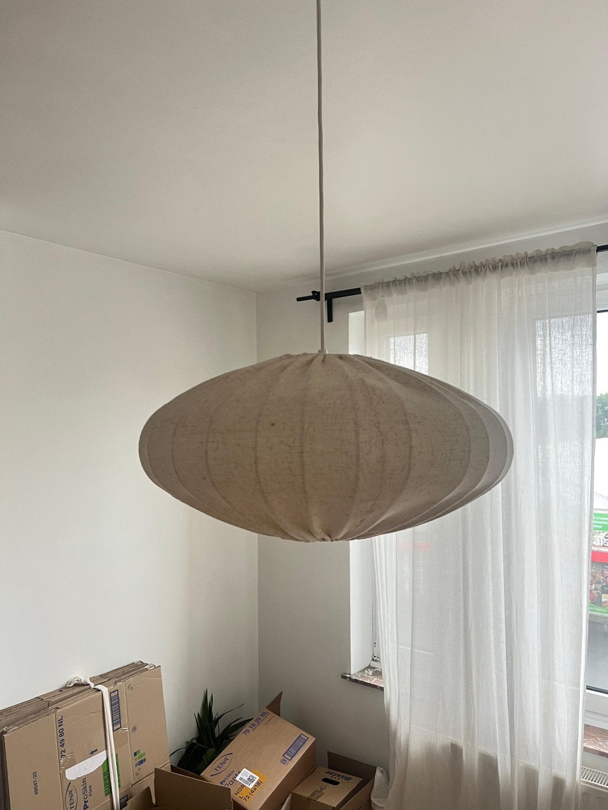 Luminaire suspension lampe beige lin, Maison & Meubles, Lampes | Suspensions, Enlèvement, Comme neuf