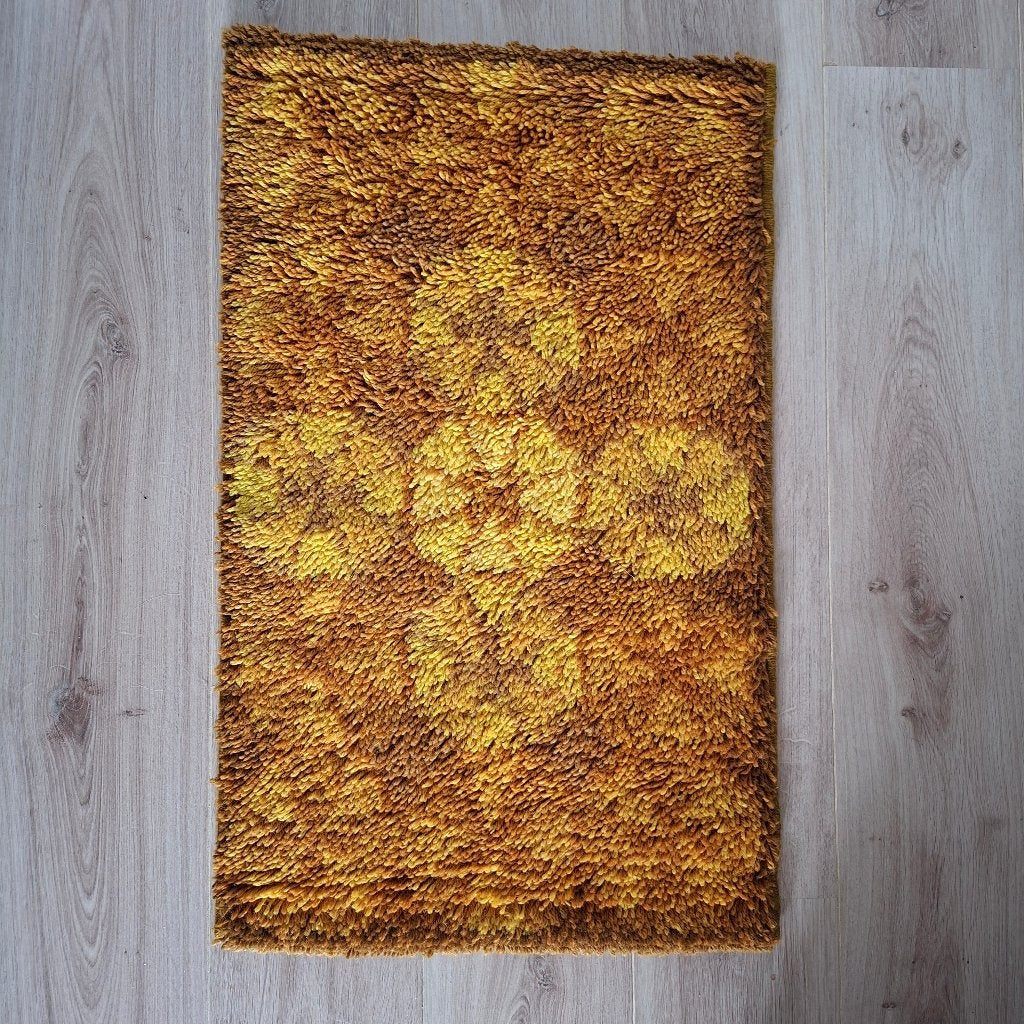 Geel Space Age-tapijt Menuette | Desso, Huis en Inrichting, 50 tot 100 cm, Bruin, Rechthoekig, 50 tot 100 cm