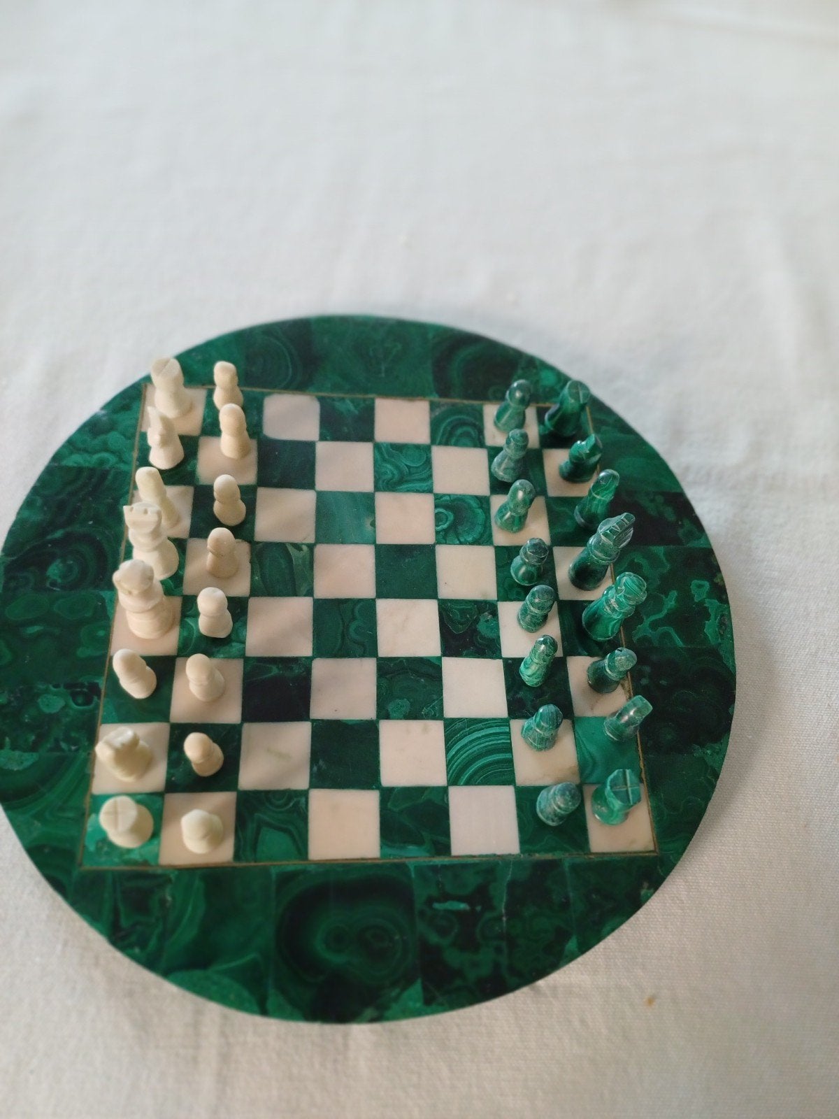 échiquier vintage en malachite, Enlèvement ou Envoi