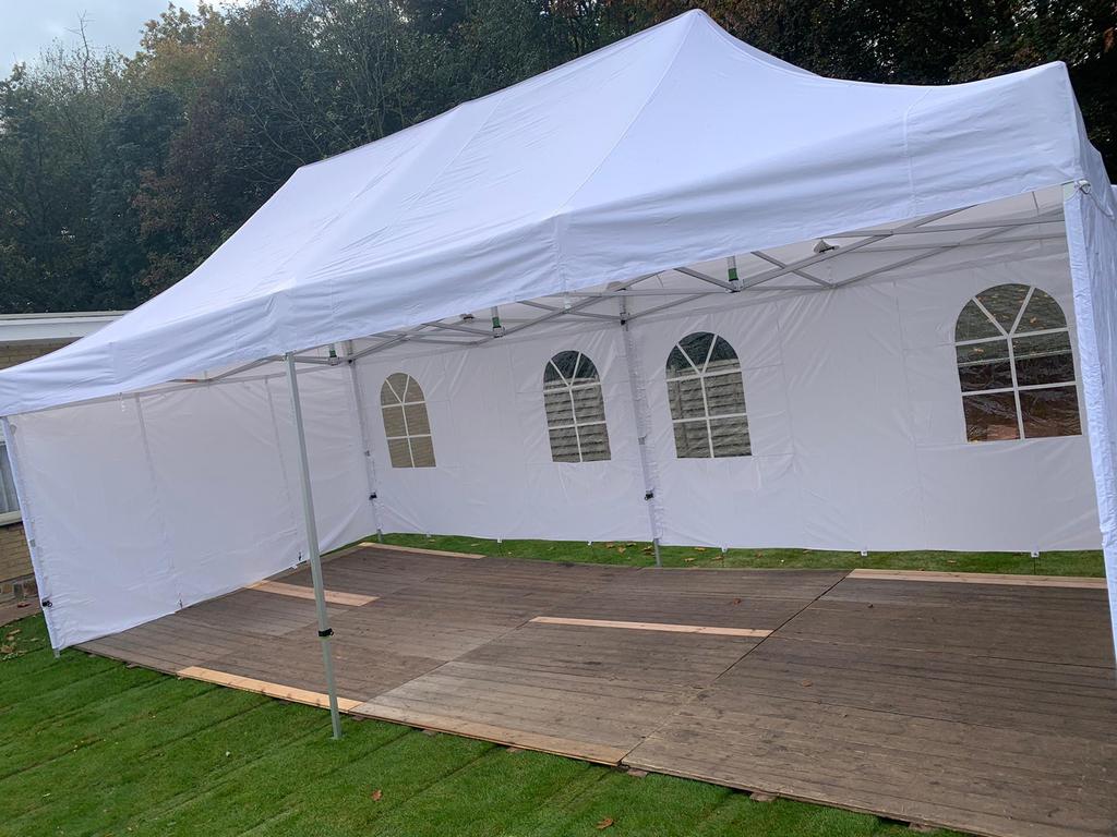 Te huur: stevige partytent van 4x8m 4x16 of 8x8 ook mogelijk, Ophalen, Zo goed als nieuw, Partytent
