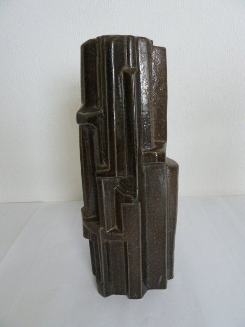 Keramiek/aardewerk vaas Guérin (Bouffioulx) Z1 31cm, Antiek en Kunst, Antiek | Vazen, Ophalen of Verzenden