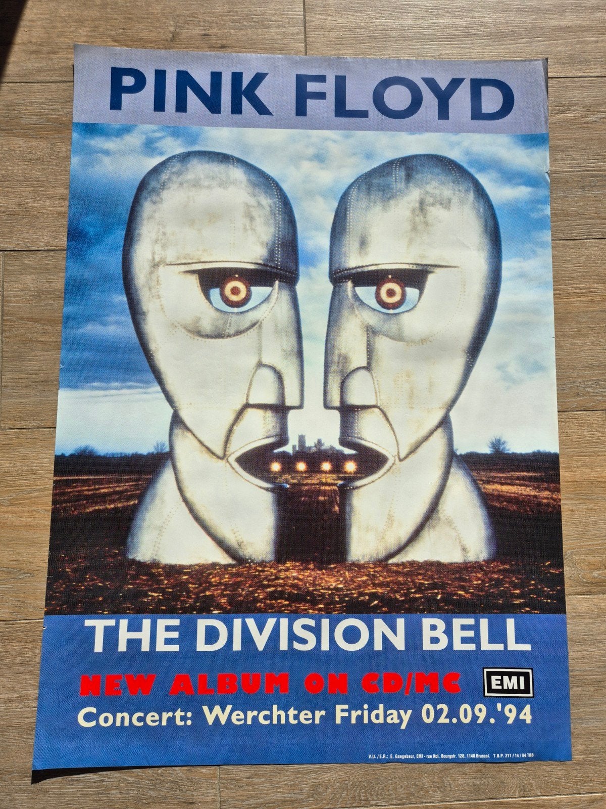 Concertposter Pink Floyd The Devision bell 1994, Verzamelen, Ophalen of Verzenden, Zo goed als nieuw, Muziek