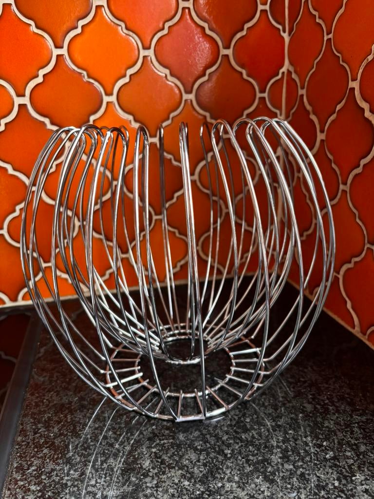 Design draadmand/fruitmand in metaal, modern vintage vibe, Huis en Inrichting, Ophalen