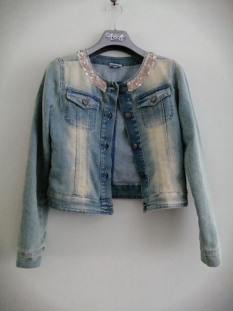 mooie jeansvest Diamante Blu maat 12 jaar, Zo goed als nieuw, Diamante Blu, Jas, Verzenden