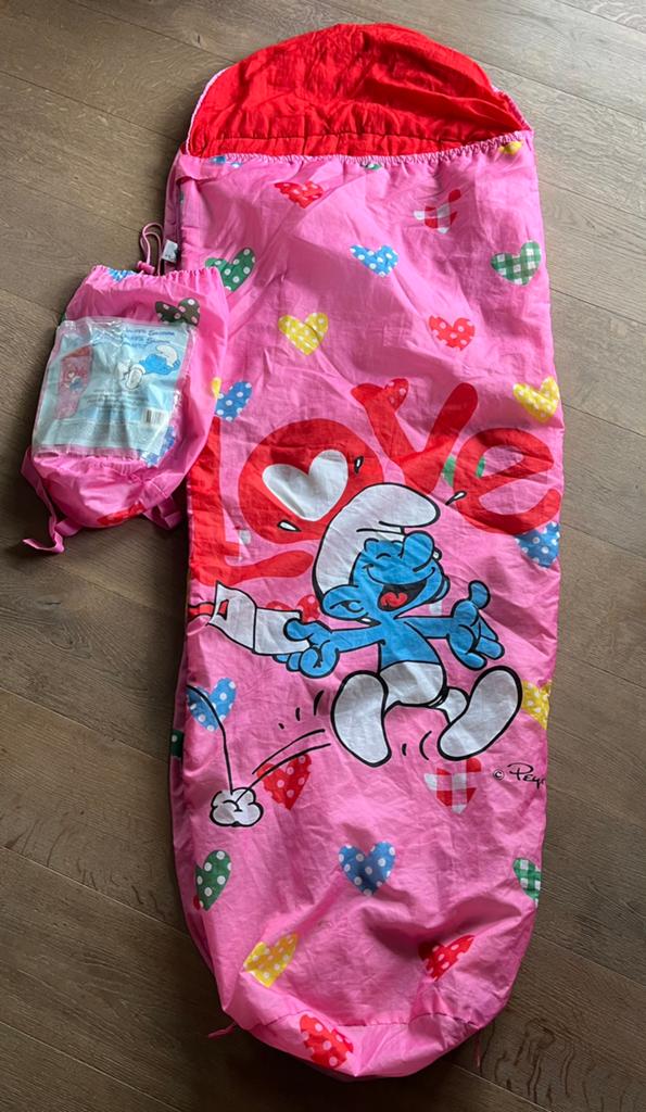 Roze slaapzak Smurfen, Caravanes & Camping, Enlèvement ou Envoi, Utilisé