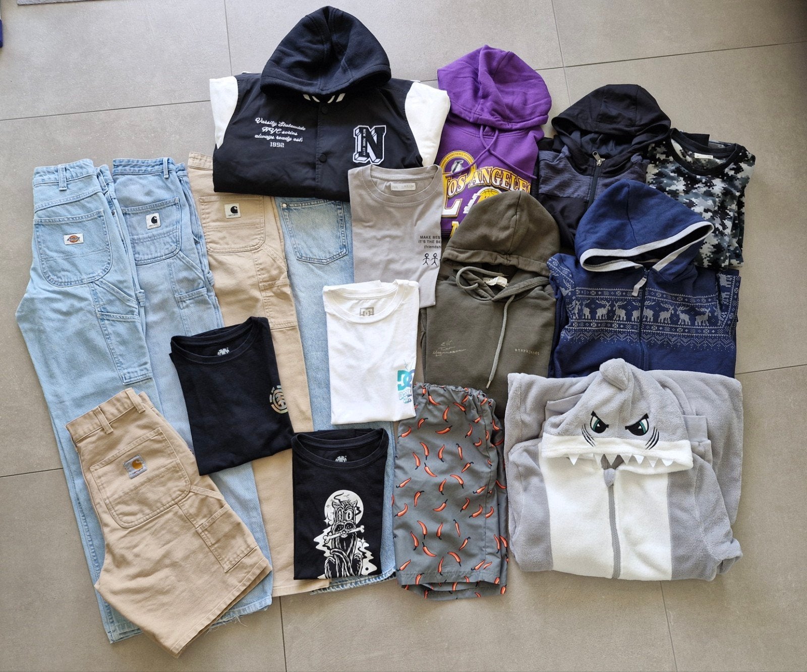 Cool kledingpakket 12-14 jaar: o.a. Carhartt, Element,..., Ophalen, Gebruikt, Carhartt, Jongen of Meisje