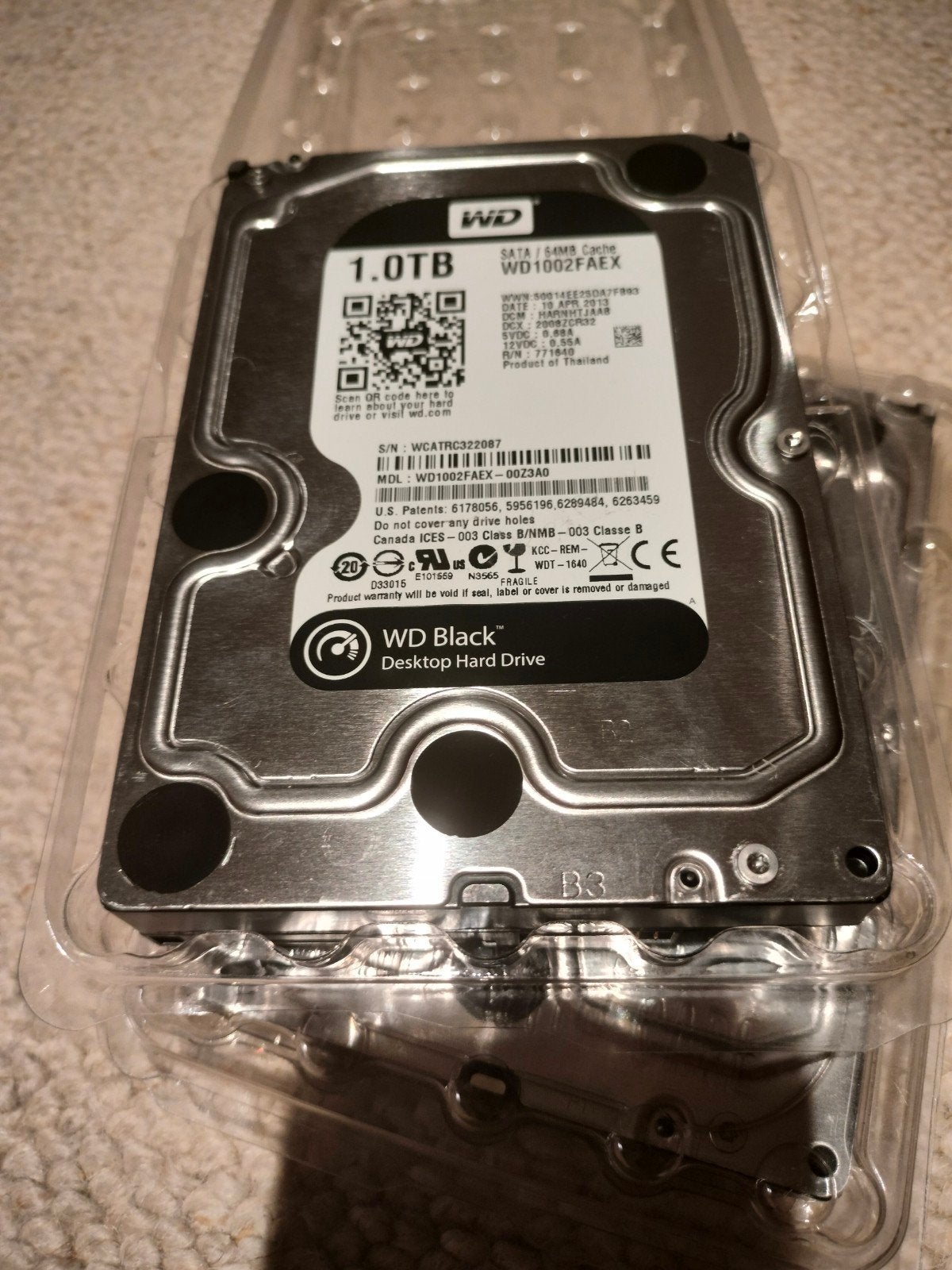 Western Digital WD Black 1TB harde schijf, Computers en Software, Intern, Gebruikt, Desktop, 3,5'