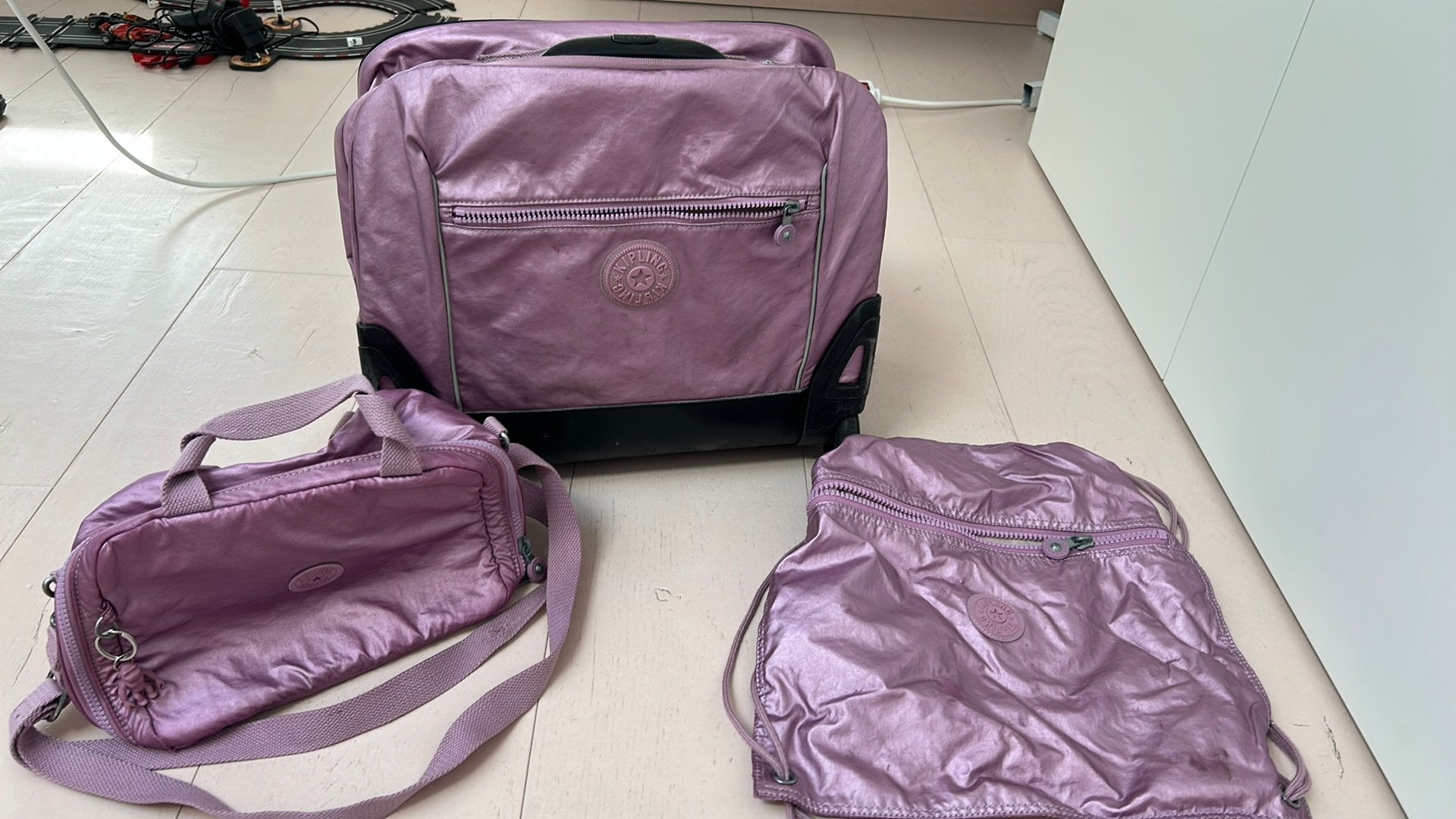Trio kipling cartable, sac a diner, sac gym, Handtassen en Accessoires, Ophalen, Gebruikt