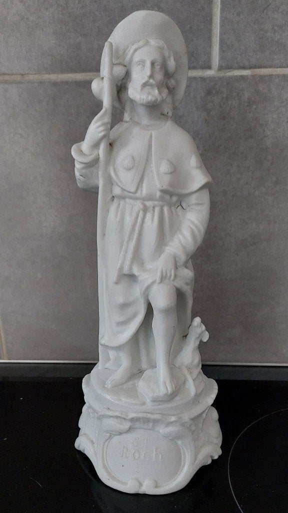 saint roch en porcelaine biscuit, Antiquités & Art, Enlèvement ou Envoi