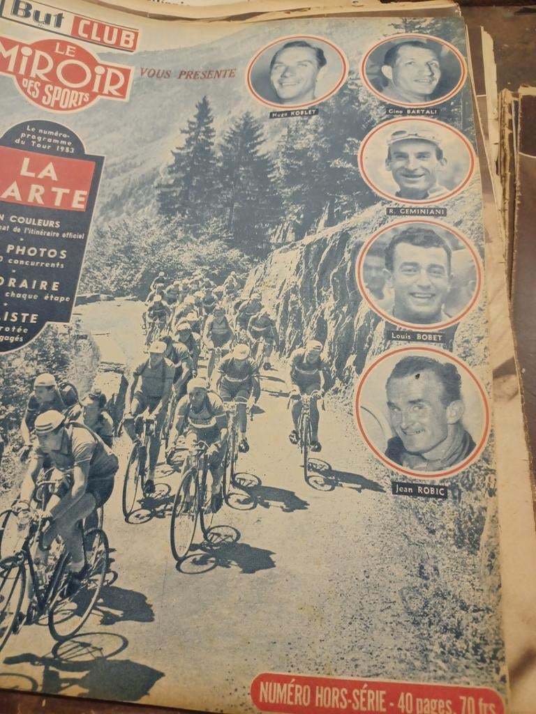 Magazines de cyclisme Miroir des Sports 1950. 1955, Enlèvement