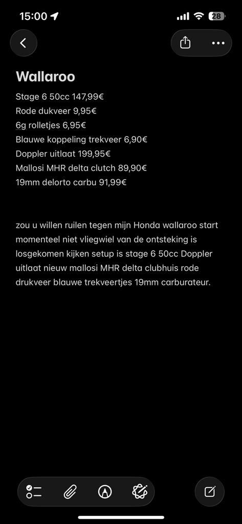 Honda wallaroo a klasse te ruil