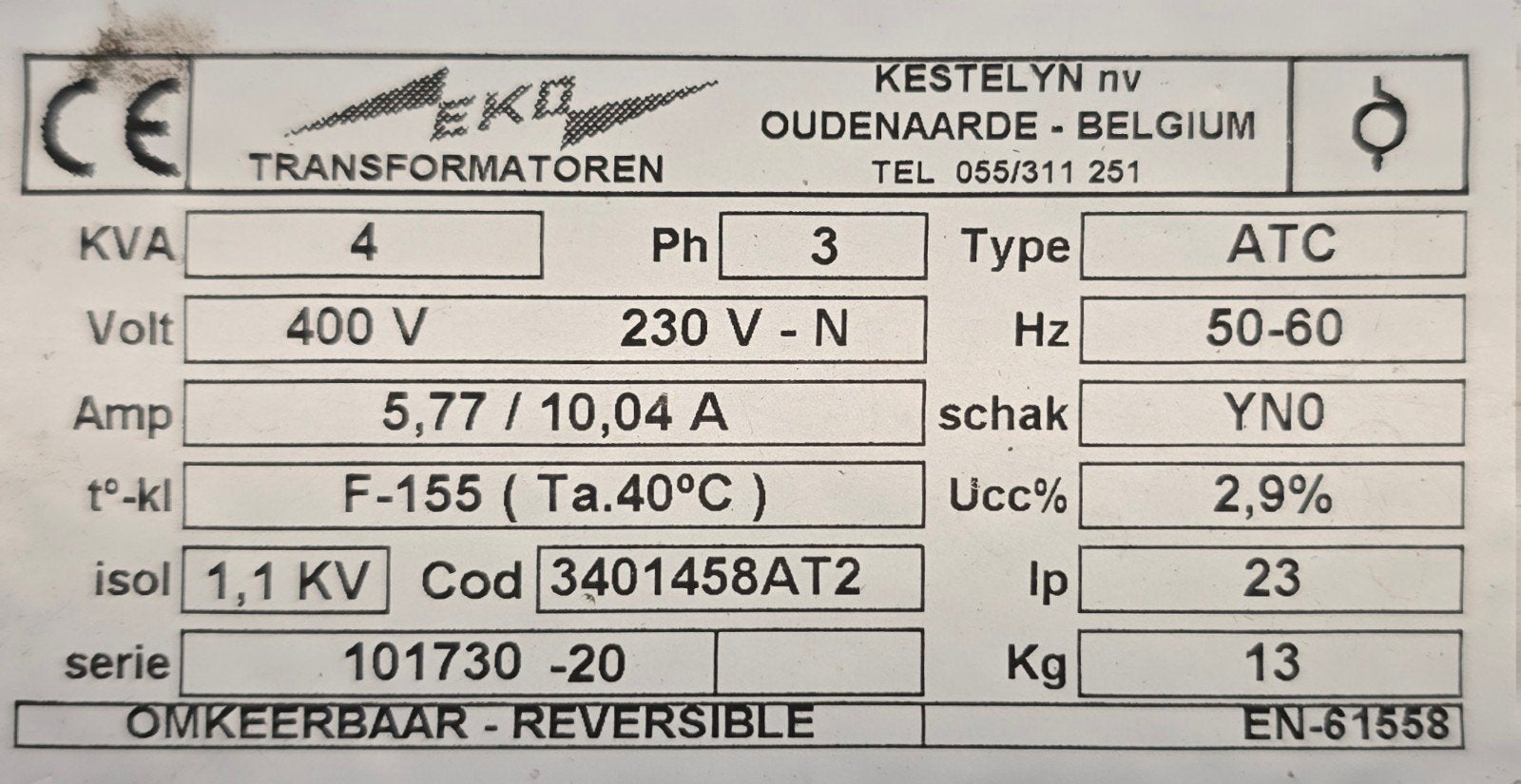 3x220V - 3x380 4kva transformator, Doe-het-zelf en Bouw, Ophalen of Verzenden