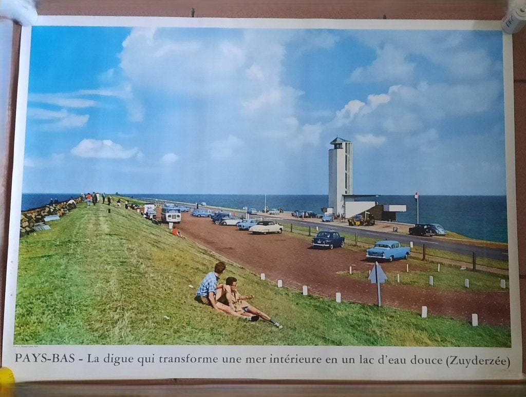 Affiche ancienne originale Afsluitdijk - Vlietermonument, Collections, Posters & Affiches, Enlèvement ou Envoi, Comme neuf