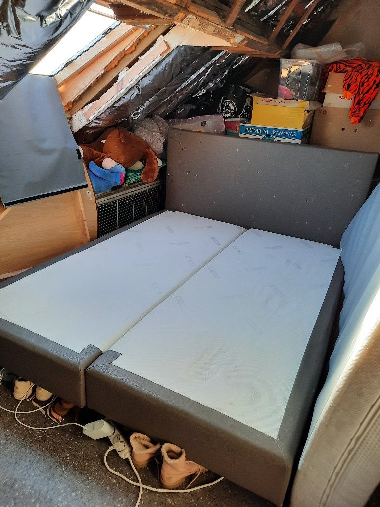 Bed (keuze met of zonder matras), Huis en Inrichting, Slaapkamer | Bedden, Ophalen, Overige materialen, Bruin, Tweepersoons