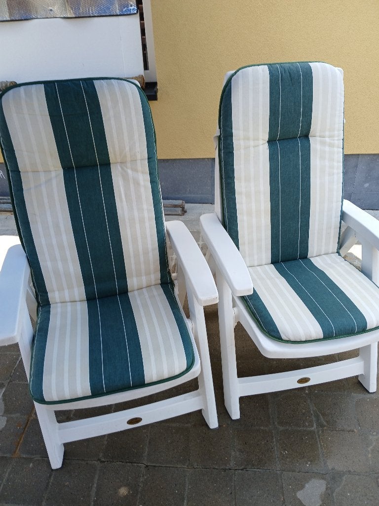 2 verstelbare tuinstoelen  Hartmann met kussens, Tuin en Terras, Tuinstoelen, Ophalen, Gebruikt, Plastic, Verstelbaar