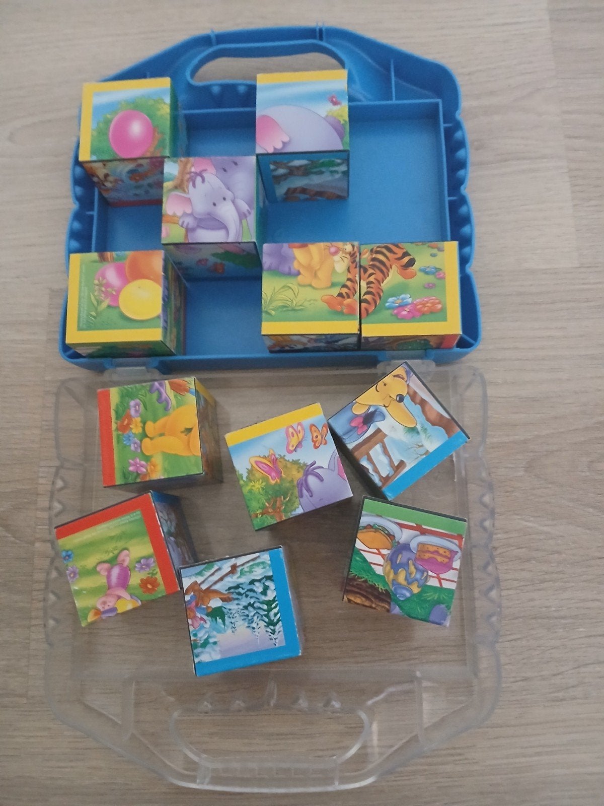 Disney Winnie l'ourson jeu de blocs 6 en 1 (12 pièces), Enlèvement ou Envoi, Comme neuf, 6 mois à 2 ans, 10 à 50 pièces