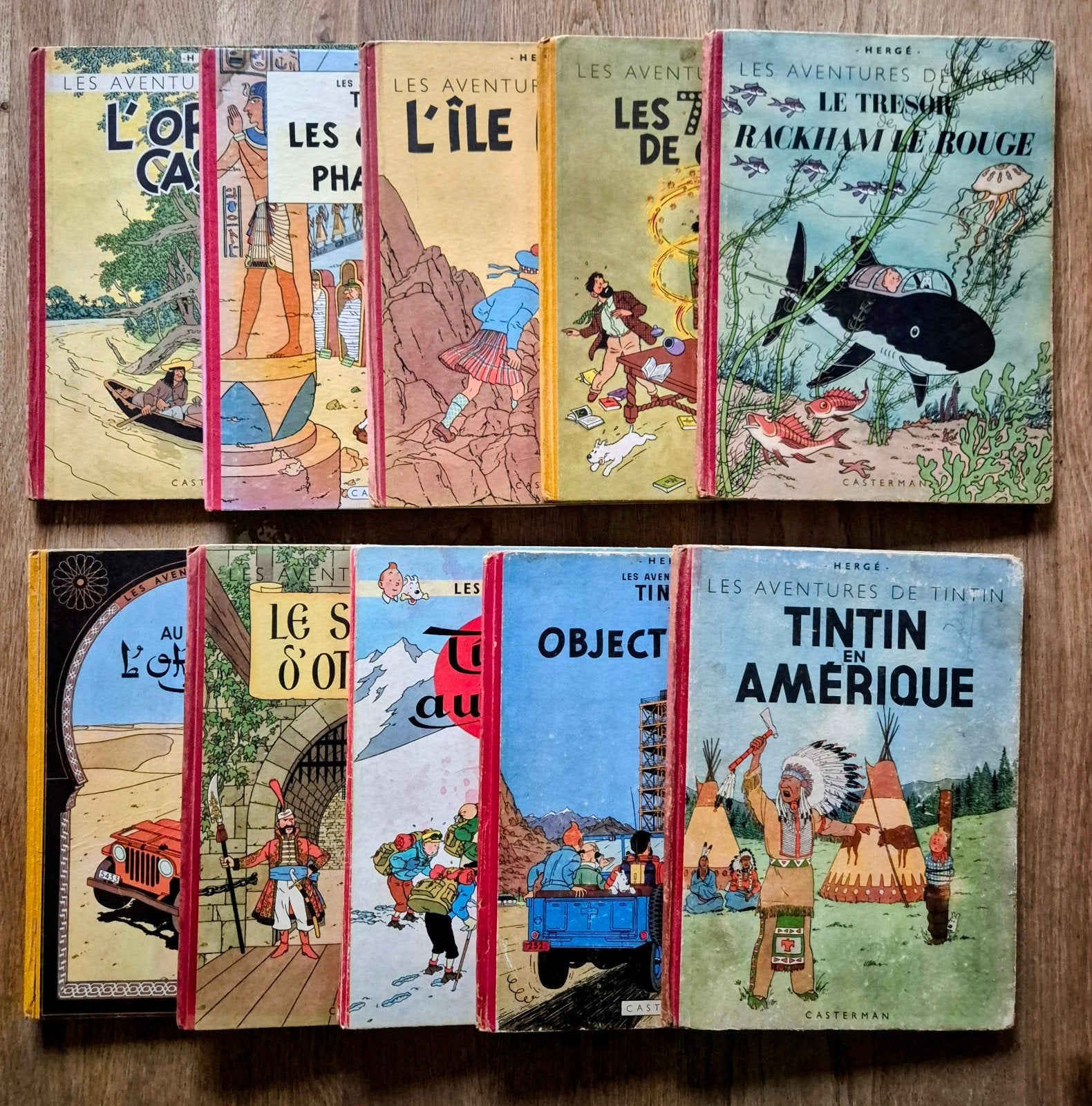 Lot 10 Tintin anciens Hergé – EO / B1 / B2 / B3 / B10 / B35, Enlèvement ou Envoi