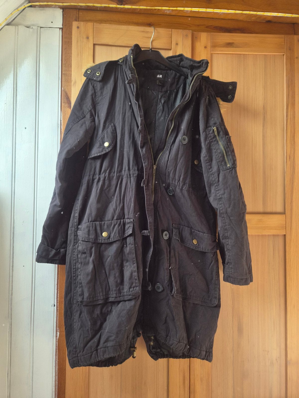 manteaux noir H&M, H&M, Taille 34 (XS) ou plus petite, Porté, Noir