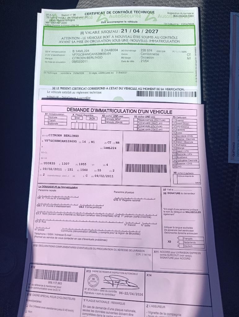 Citroën berlingo 1.6hdi prête à immatriculer 0032499736182, Achat, 1999 kg, Entreprise, 2 places
