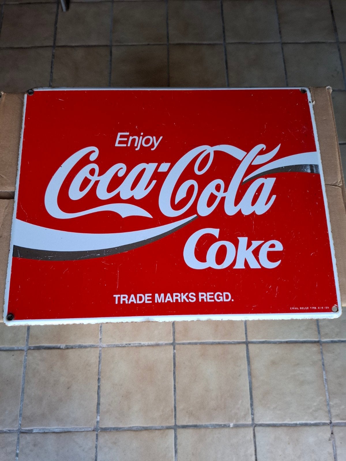 emaille bord coca cola, Verzamelen, Ophalen, Gebruikt, Reclamebord