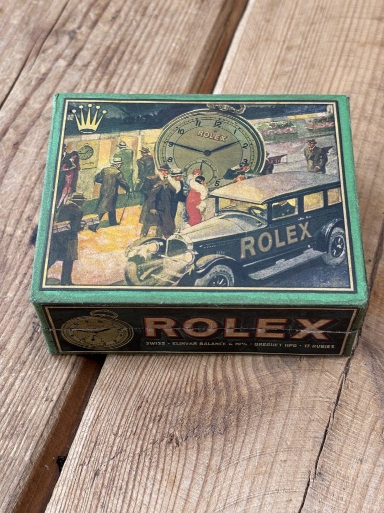 Boîte-souvenir vintage rare - Style artisanal (Rolex), Enlèvement, Comme neuf, Panneau publicitaire