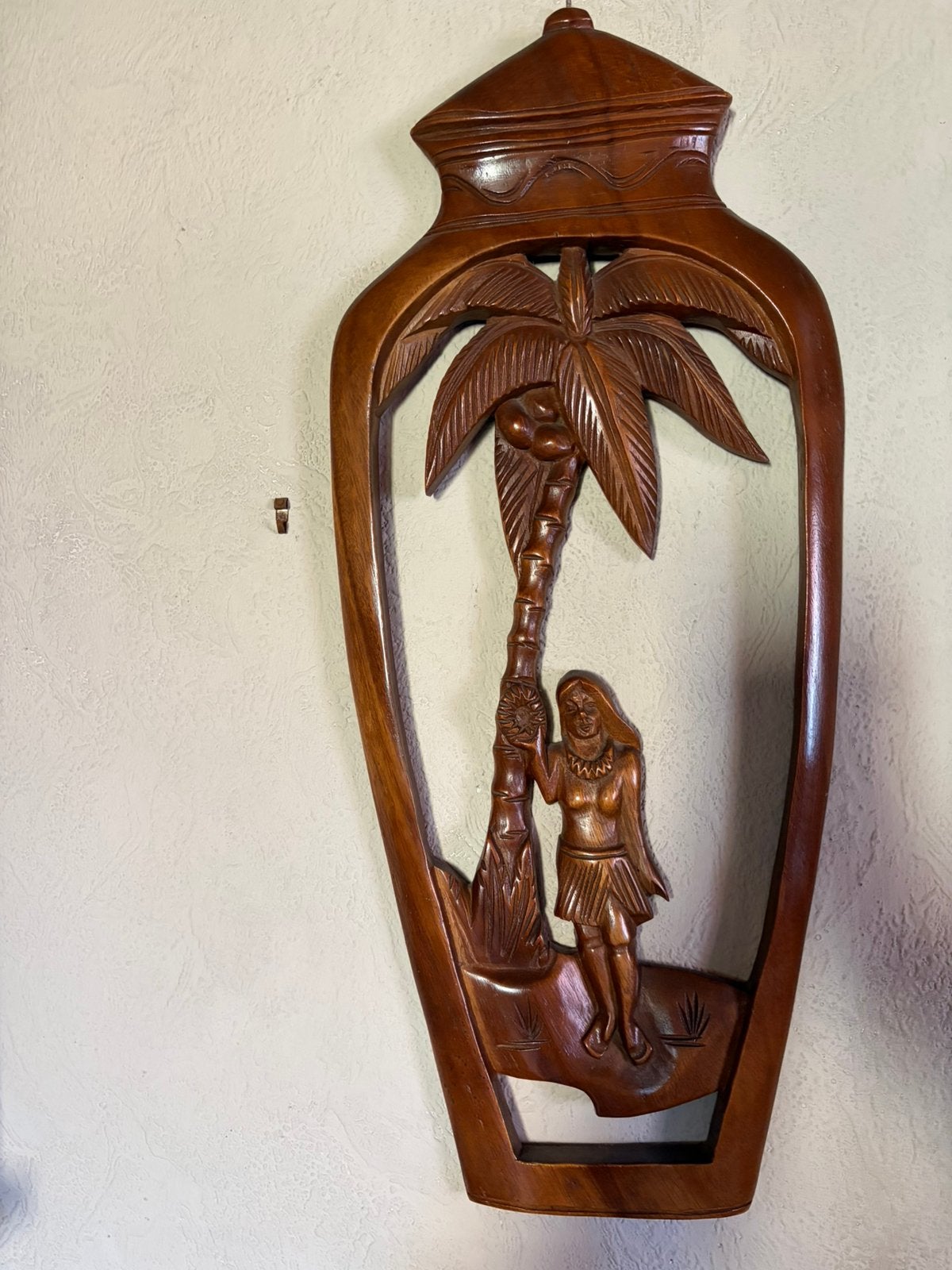 Houten muurdecoratie, Ophalen, Hout, Zo goed als nieuw, Bruin