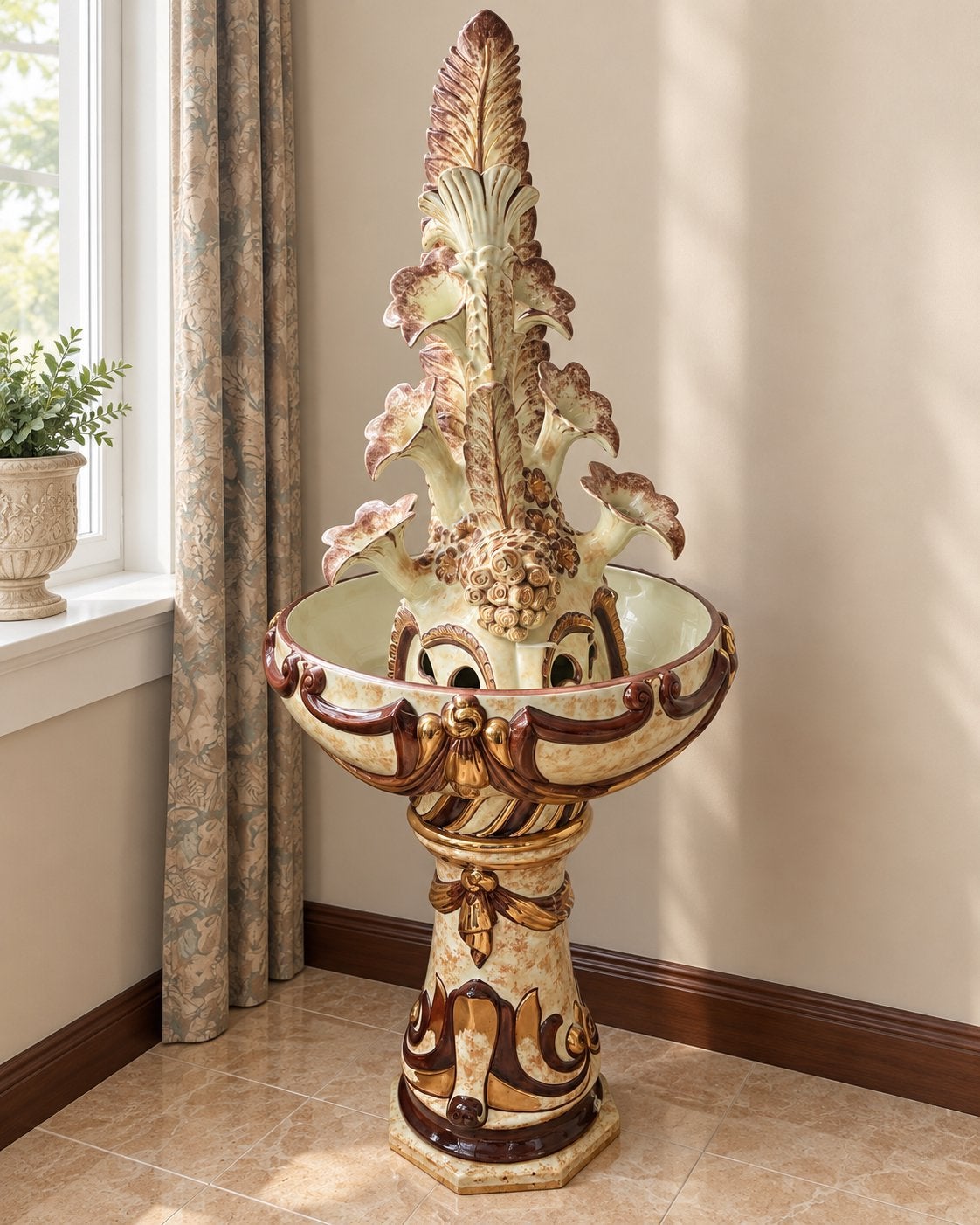 Grande fontaine décorative en céramique — Style italien, Maison & Meubles, Enlèvement, Utilisé