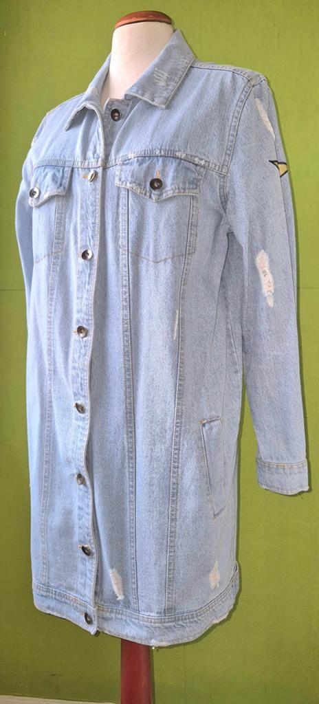 Voyelles lange jeansjas maat 40, Ophalen of Verzenden, Maat 38/40 (M)