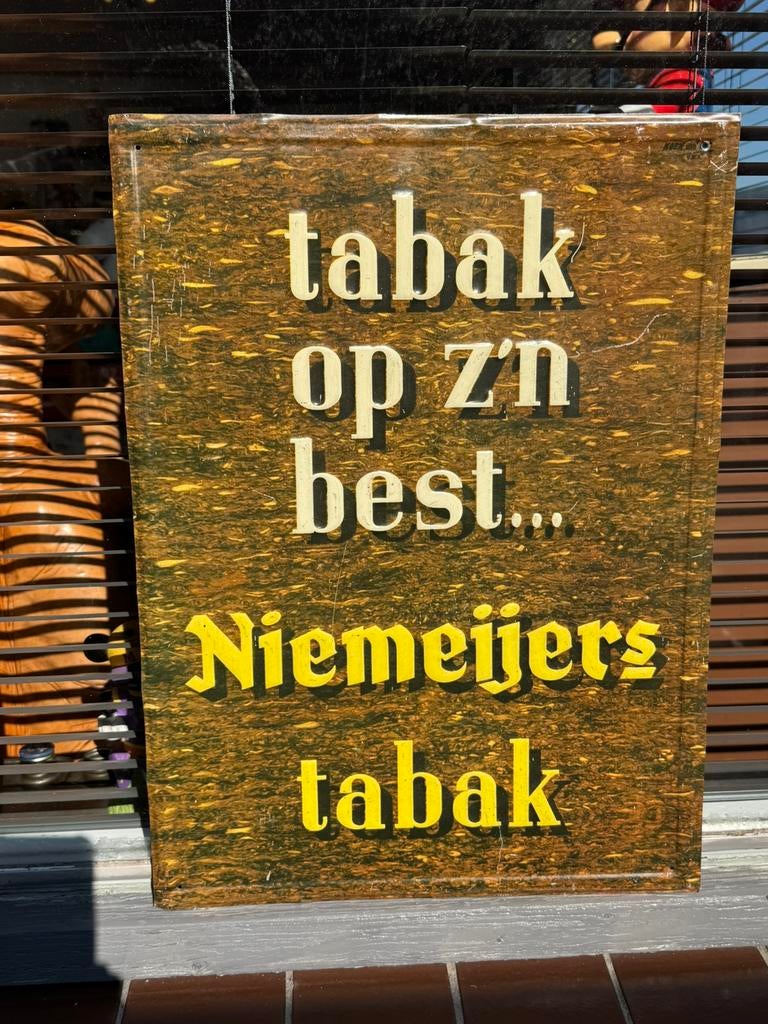 Niemijers tabak oud origineel reclamebord, Verzamelen, Merken en Reclamevoorwerpen, Gebruikt, Reclamebord, Ophalen of Verzenden