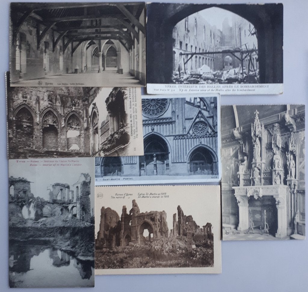 7 OUDE Postkaarten IEPER +- 1920 Ref.E135, Verzamelen, Postkaarten | België, Ophalen of Verzenden, 1920 tot 1940, Ongelopen, West-Vlaanderen