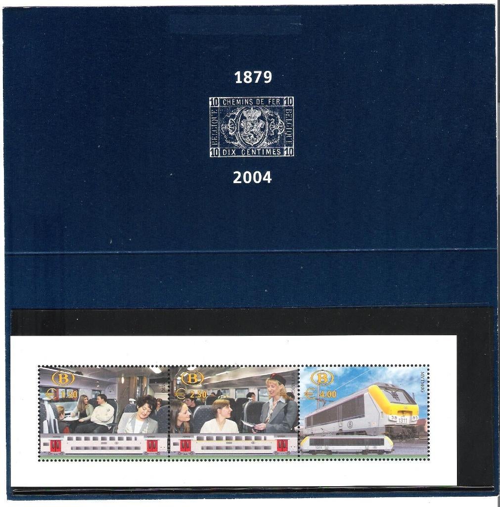 België 2004 NMBS/SNCB blok 1ste spoorwegzegel **, Postzegels en Munten, Orginele gom, Ophalen of Verzenden, Postfris, Treinen