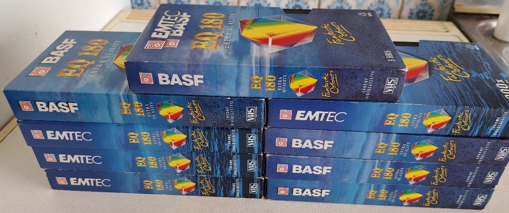 Gebruikte videobanden EMTEC / BASF EQ 180 VHS, Ophalen, VHS