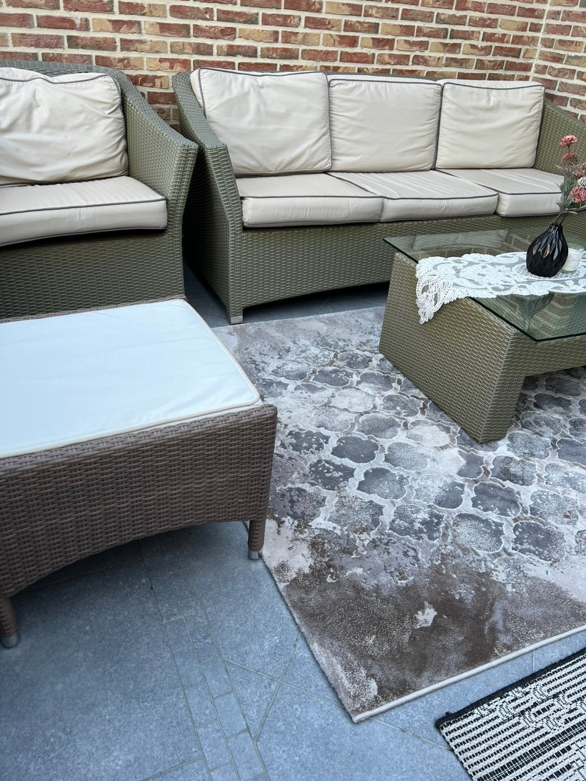 Ensemble de salon Royal Arrow, Jardin & Terrasse, Ensembles de jardin, Comme neuf, Sets de jardin, Rotin, 6 places, Banque, Table d'appoint