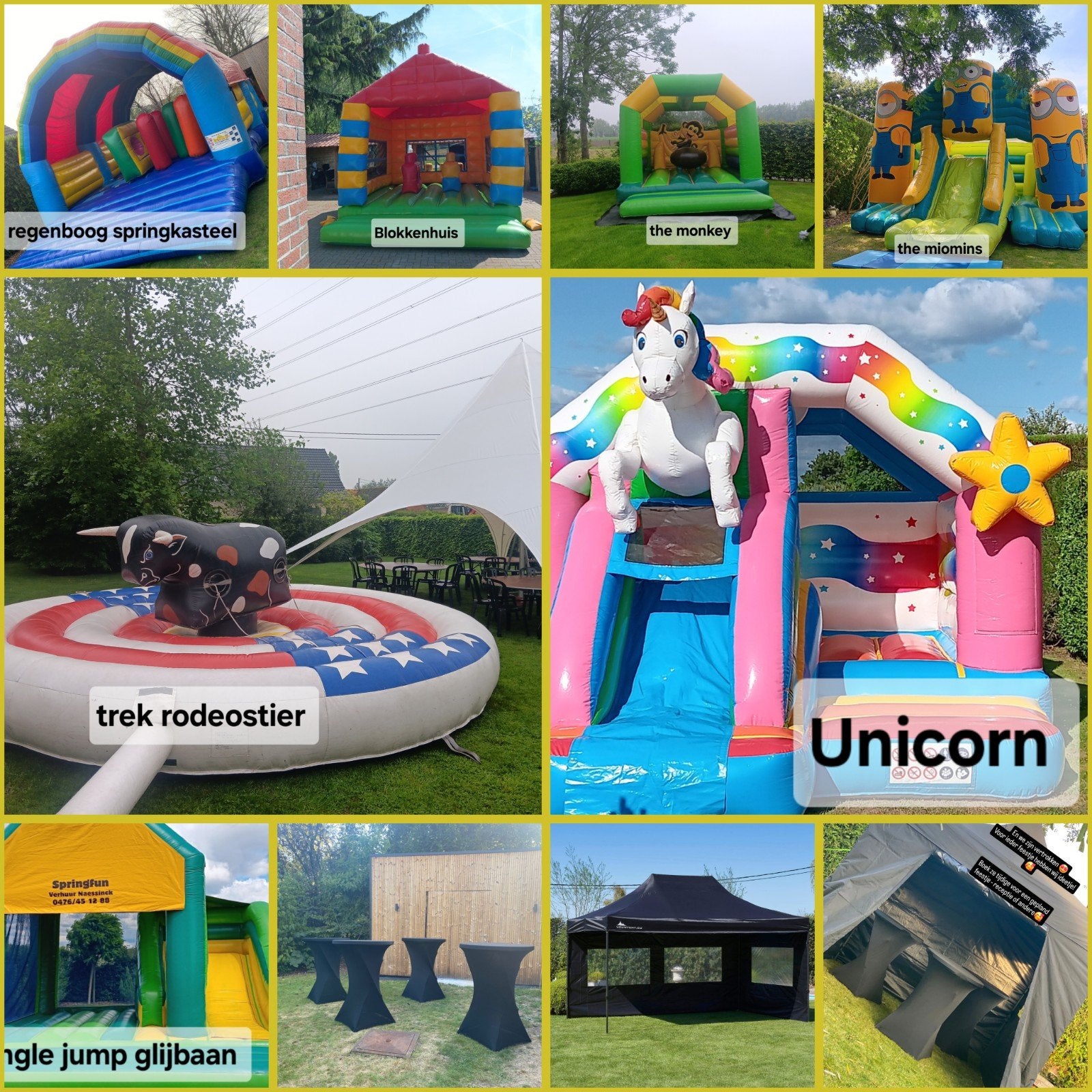 te huur springkastelen / tenten / partytafels, Ophalen of Verzenden