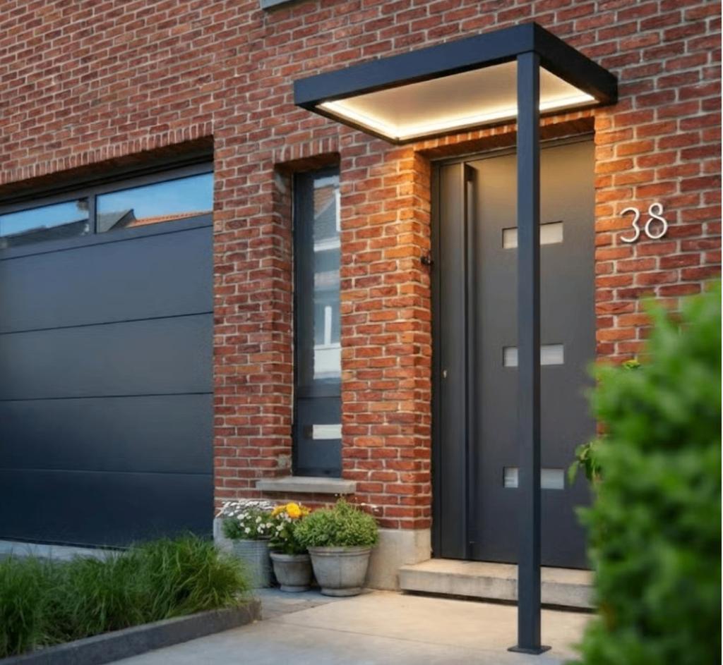 deurluifel met LED antraciet, Tuin en Terras, Overkappingen, Ophalen, Gebruikt