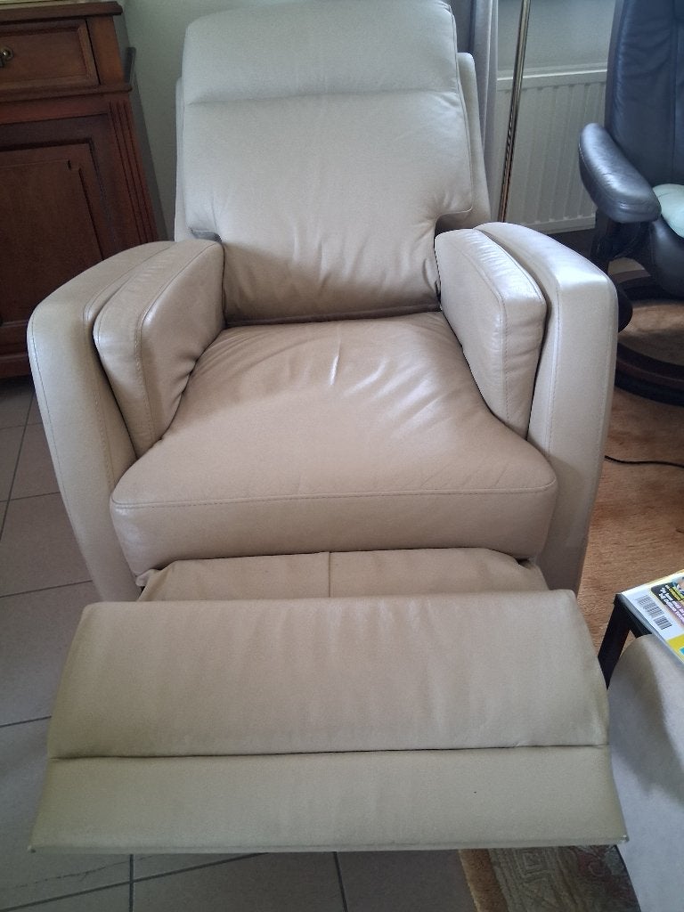 relaxzetel, Huis en Inrichting, Fauteuils, Ophalen, Zo goed als nieuw, Leer