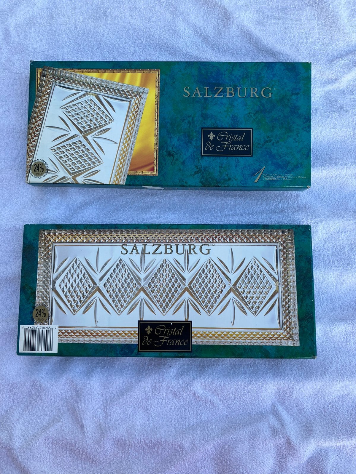 Deux plateaux pour cake apéro - Salzburg crystal - Vintage, Antiquités & Art, Enlèvement ou Envoi