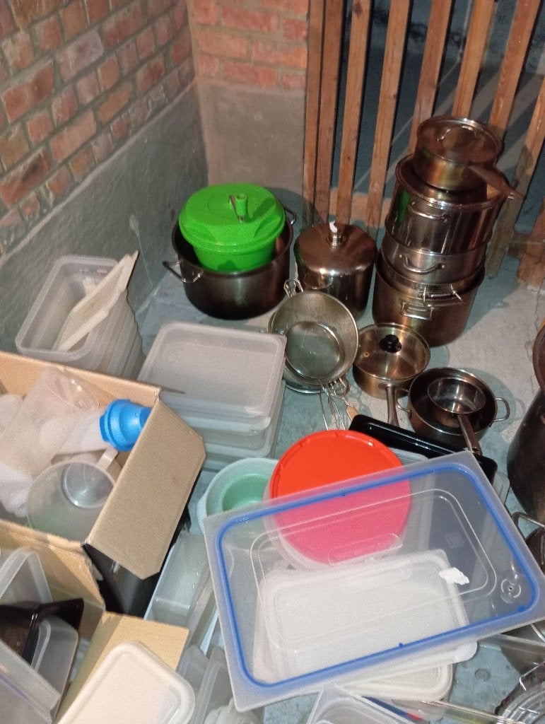 Partij potten inox, Ophalen, Inox