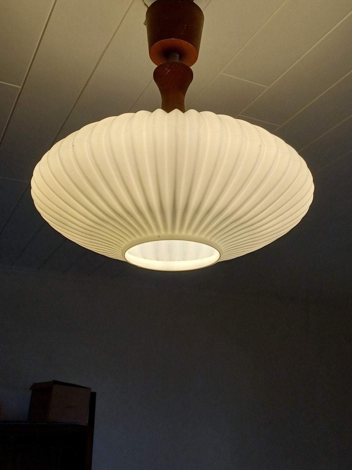 vintage hanglamp, Huis en Inrichting, Ophalen, Wit, Hanglamp, Vintage