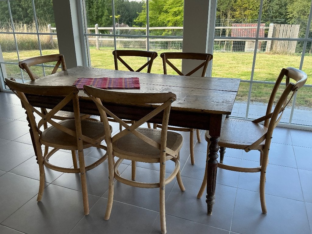 8 landelijke stoelen, Huis en Inrichting, Ophalen, Bruin, Vijf, Zes of meer stoelen, Hout