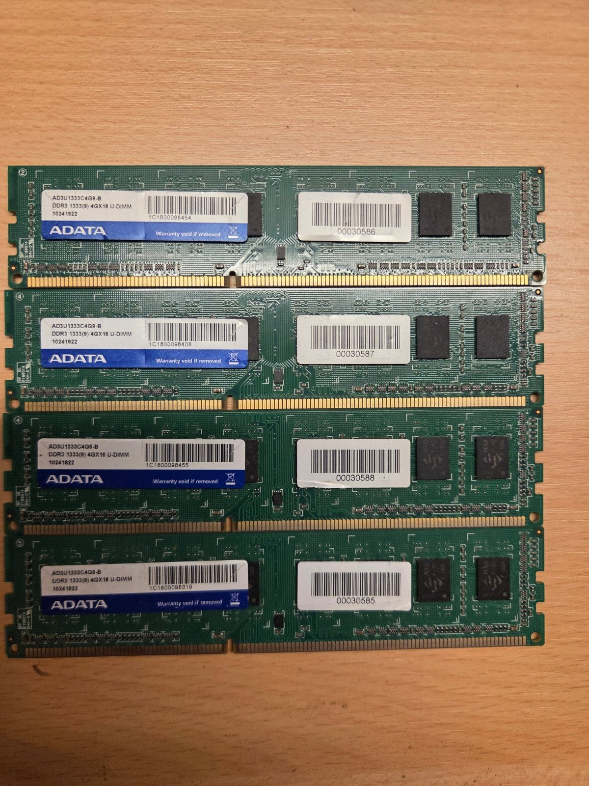 AD3UI1333C4G9-B  16GB DDR3 set (4x4GB ), Computers en Software, RAM geheugen, Ophalen, DDR3
