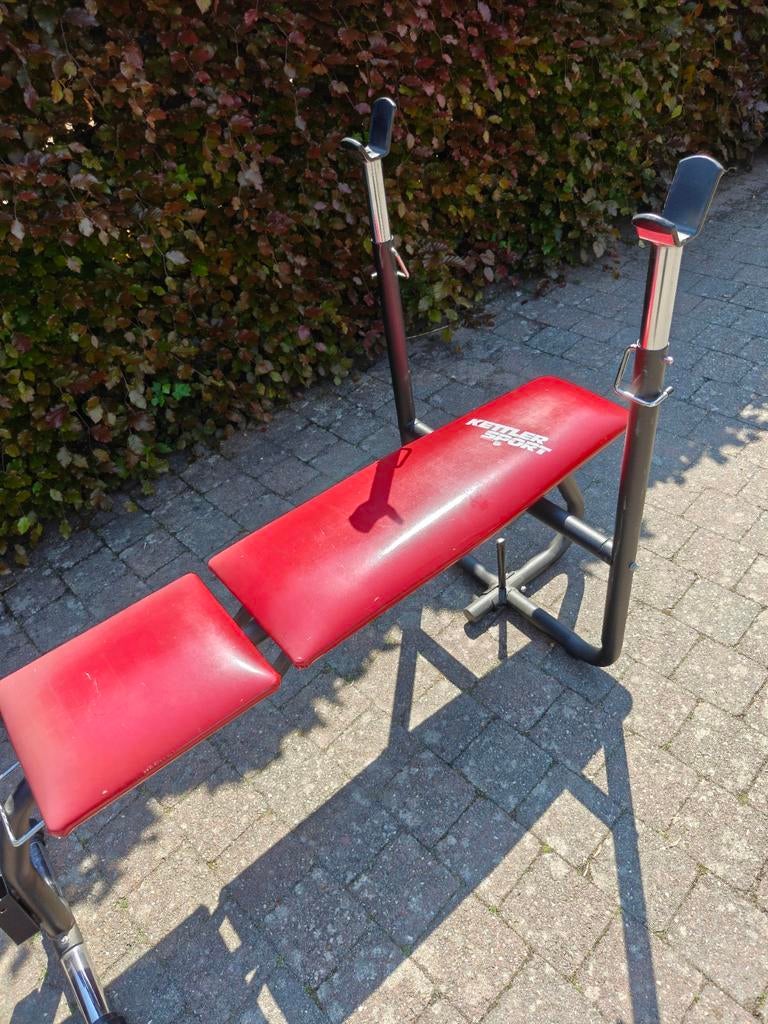 Benchpress met gewichten, Ophalen, Gebruikt, Krachtstation, Metaal