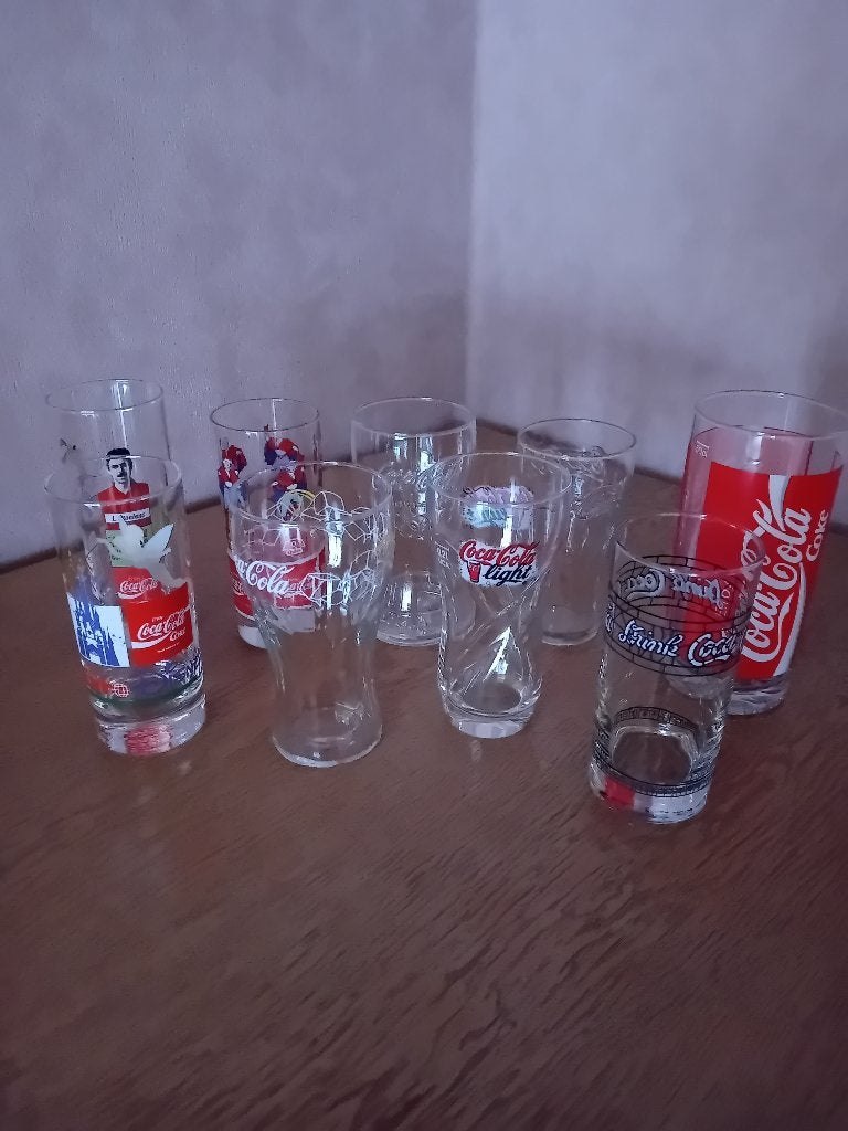 Vele coca-cola glazen allerlei 56 stuks, Ophalen, Zo goed als nieuw, Overige typen