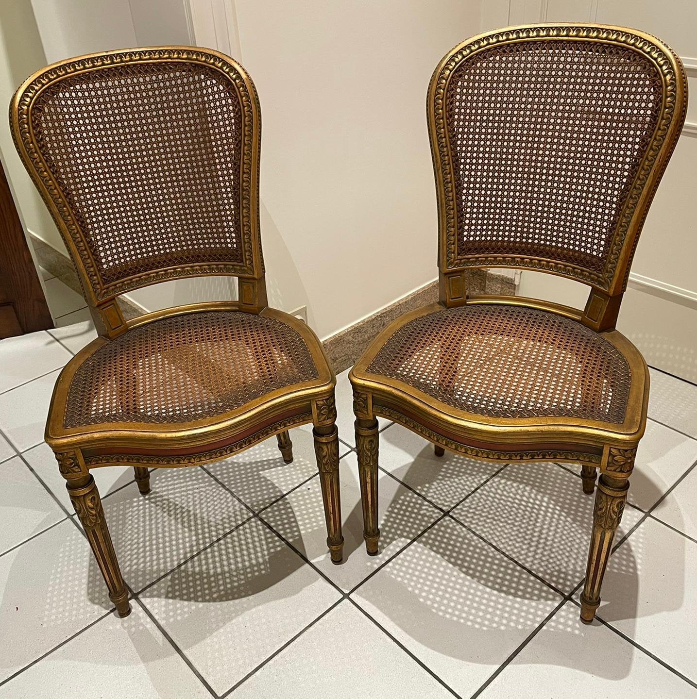 Vintage Louis XVI stoelenset, gerenoveerd,, Ophalen