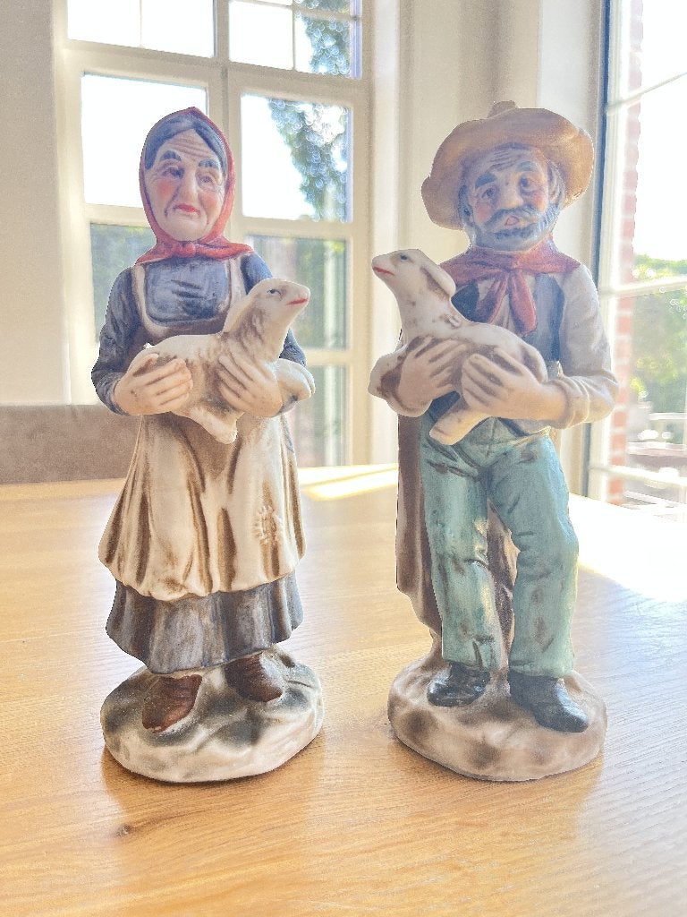 Koppel biscuit figuren decoratie lot 3, Antiek en Kunst, Ophalen of Verzenden
